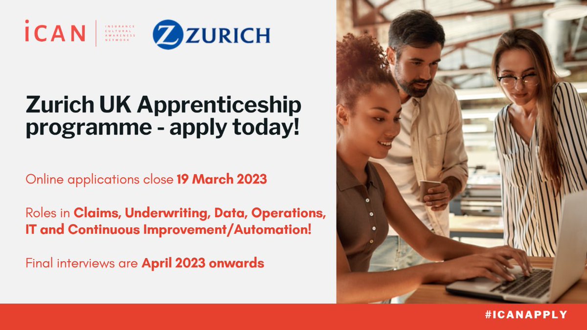 📣 Attention aspiring professionals: our sponsor <a href="/Zurich/">Zurich Insurance</a> is offering UK-based apprenticeship schemes for a range of skillsets. Applications are open until 19 March 2023, so don't miss your chance to kickstart your career with a leading global insurance firm! #apprenticeships
