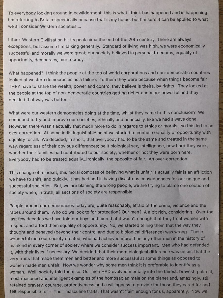 CommonSense_FT's tweet image. This was going to be a 🧵, but I kept messing it up due to it’s length. I hope you can read it as a photograph.  It’s what I think has happened and is happening in western societies.  Please share. ☺️