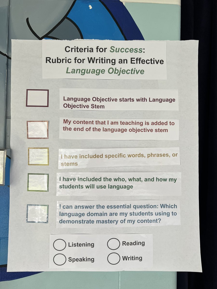 Our teachers at <a href="/PortHoustonES/">Port Houston ES</a> rating each others language objectives by using the @HISDMultiPrgms Criteria for Success Rubric ! They are looking great ! <a href="/ByromJocelin/">Jocelin Byrom</a> <a href="/holly_shum/">Holly Shum</a> <a href="/MelbaHJohnson1/">Melba H. Johnson</a>