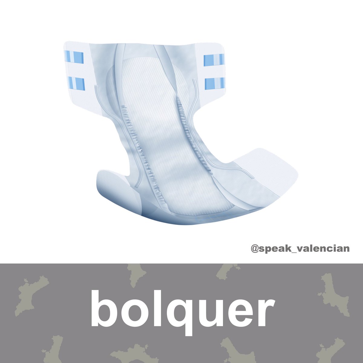 speakvalencian's tweet photo. Un bolquer és una peça de cel·lulosa amb què, a manera de braga, s'embolica el cos dels bebés o dels adults que no poden contindre les evacuacions i que servix per a retindre els orins i la matèria fecal.

#speakvalencian #bolquer #diaper #nappy #síalvalencià https://t.co/WfdGXLbjHd