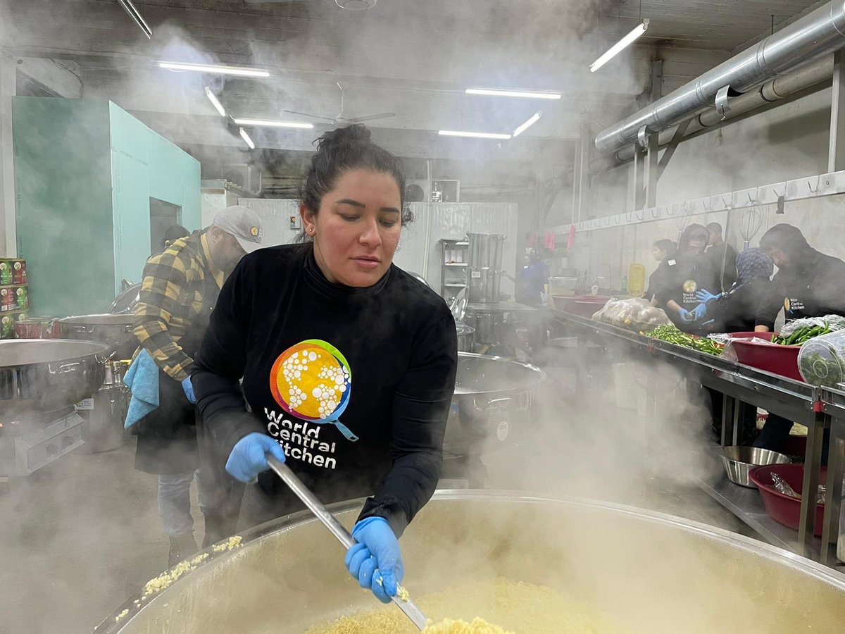 WCKitchen's tweet photo. Chef Karla &amp; our team—including local chefs who have been cooking since day one—set up a kitchen in Gaziantep in less than 48 hours. Karla first joined WCK efforts following Hurricane María in 2017 &amp; has since cooked in response to hurricanes, earthquakes &amp; the war in Ukraine. https://t.co/OZZco32Ohp
