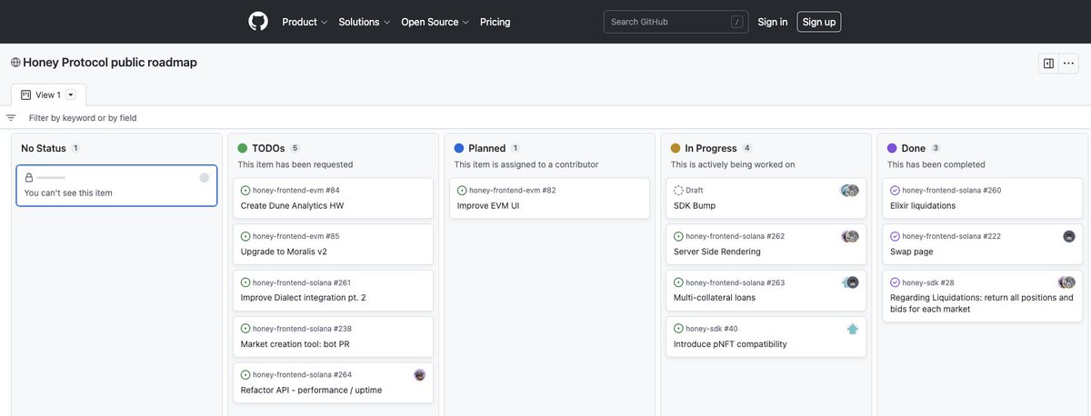 honeydefi's tweet photo. Are devs doing something? Yes, they are.

New real-time updated roadmap for the Honey protocol on https://t.co/KI2f3sEHwl 

🍯🛠️ https://t.co/wCfic3Qe2P