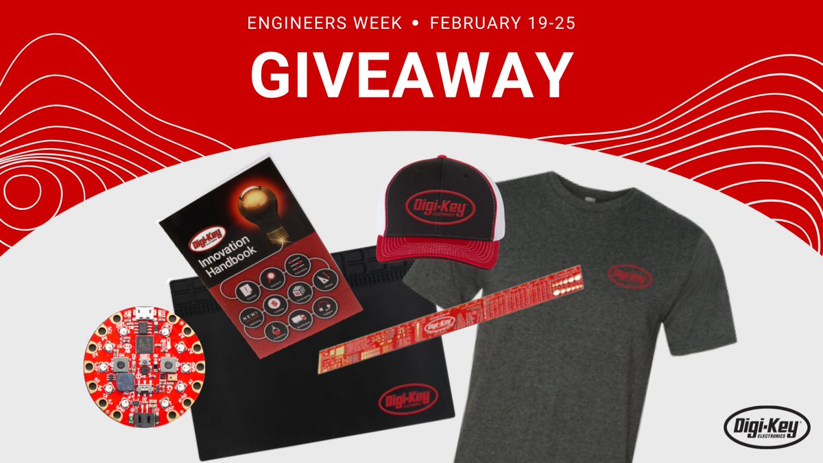 digikey's tweet photo. In celebration of Engineers Week 2023 we're doing a little giveaway! 

Win a chance for this swag kit by commenting #DigiKeyEWeek23 below. 

Winners announced 12 pm CST 2/24/2023

Rules: 18 yo+, US only, No association with Digi-Key (employee/family)

#Eweek2023 https://t.co/kosY3ZNuFX