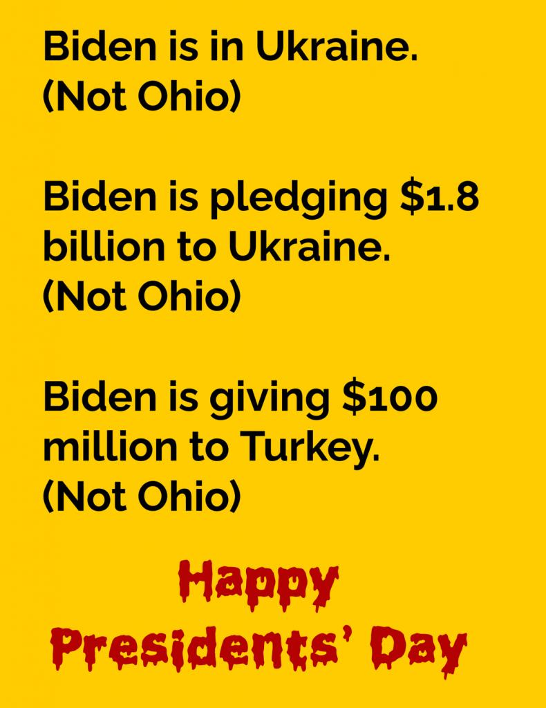 Just wondering why Biden is out of the country for this President's Day? Any thoughts?