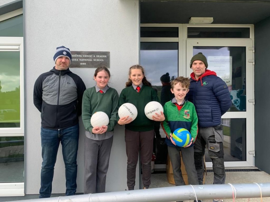 We are delighted to be able to invest in the pupils at <a href="/knockadea/">Knockadea National School</a> with their new GAA equipment