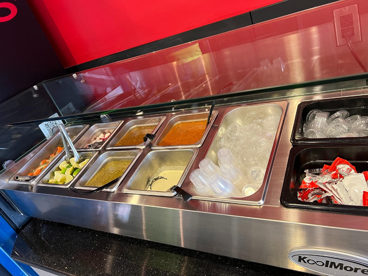 JavisTacosOmaha's tweet photo. Salsa lovers unite! Introducing our new salsa bar at Javi's Tacos Welch. Add a kick to your meal with unlimited toppings and flavors. Come and taste the difference today! #SalsaBar #MexicanFood #JavisTacosWelch #FlavorExplosion 🌮🔥 https://t.co/79qRTW377n