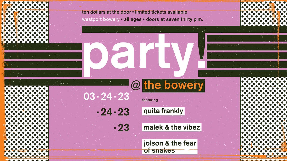 Oh hey, did you guys know we’re doing a show at the Westport Bowery on 3/24? You do now. Mark your calendars.