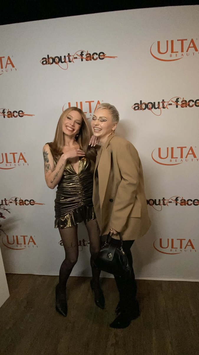 Last night with <a href="/halsey/">halsey 🌸</a> + <a href="/aboutfacebeauty/">about-face beauty by Halsey</a> to celebrate hitting <a href="/ultabeauty/">Ulta Beauty</a> stores! 🙌🏼🧡🧡🧡🥹