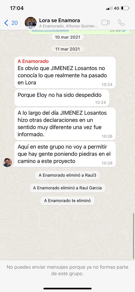 Ante las insinuaciones del <a href="/pploradelrio/">PP de Lora del Río</a> sobre la censura que han tenido sobre mí persona, aquí dejo las evidencias.