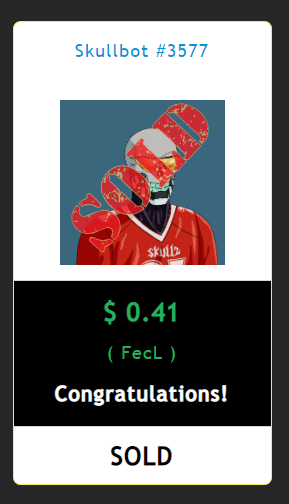 DegenPortal's tweet image. More Deals on the Way Today!
Win for over 90% OFF

Gen2 Skullbot Biker
MSRP $56
PAID $0.41
✅99.27% OFF

Meta Tattoo Club
MSRP $49.4
PAID $3.84
✅92.23% OFF