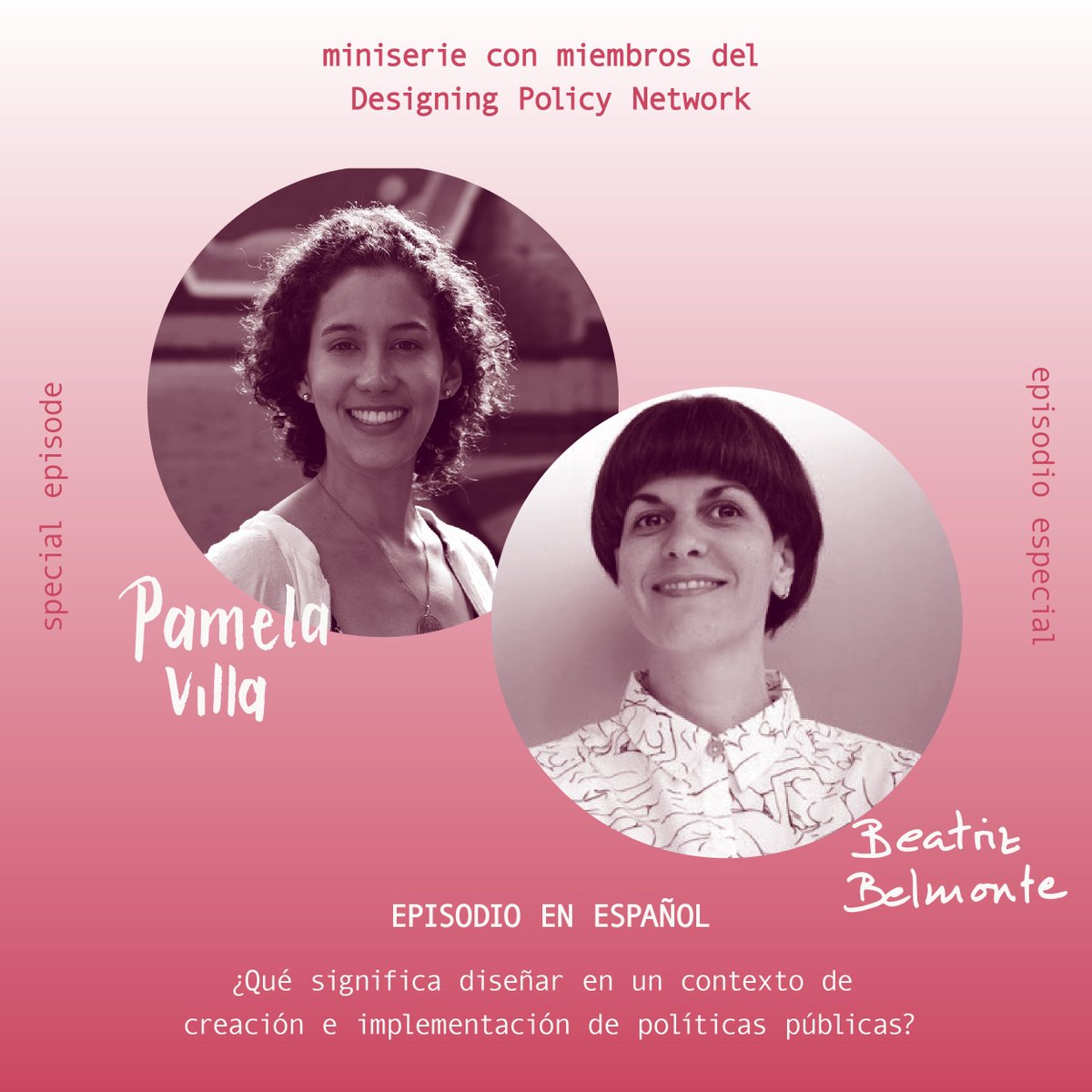 DInTransition's tweet image. 📣¡Segundo episodio de la miniserie sobre diseño y políticas públicas! Escucha a Pamela Villa y Beatriz Belmonte detallar cómo se utiliza el diseño en el ciclo de creación e implementación de políticas públicas. @Pamelavillalv_D  @mybeatrix 

Escucha aquí: spotifyanchor-web.app.link/e/pYSHgwmOzxb