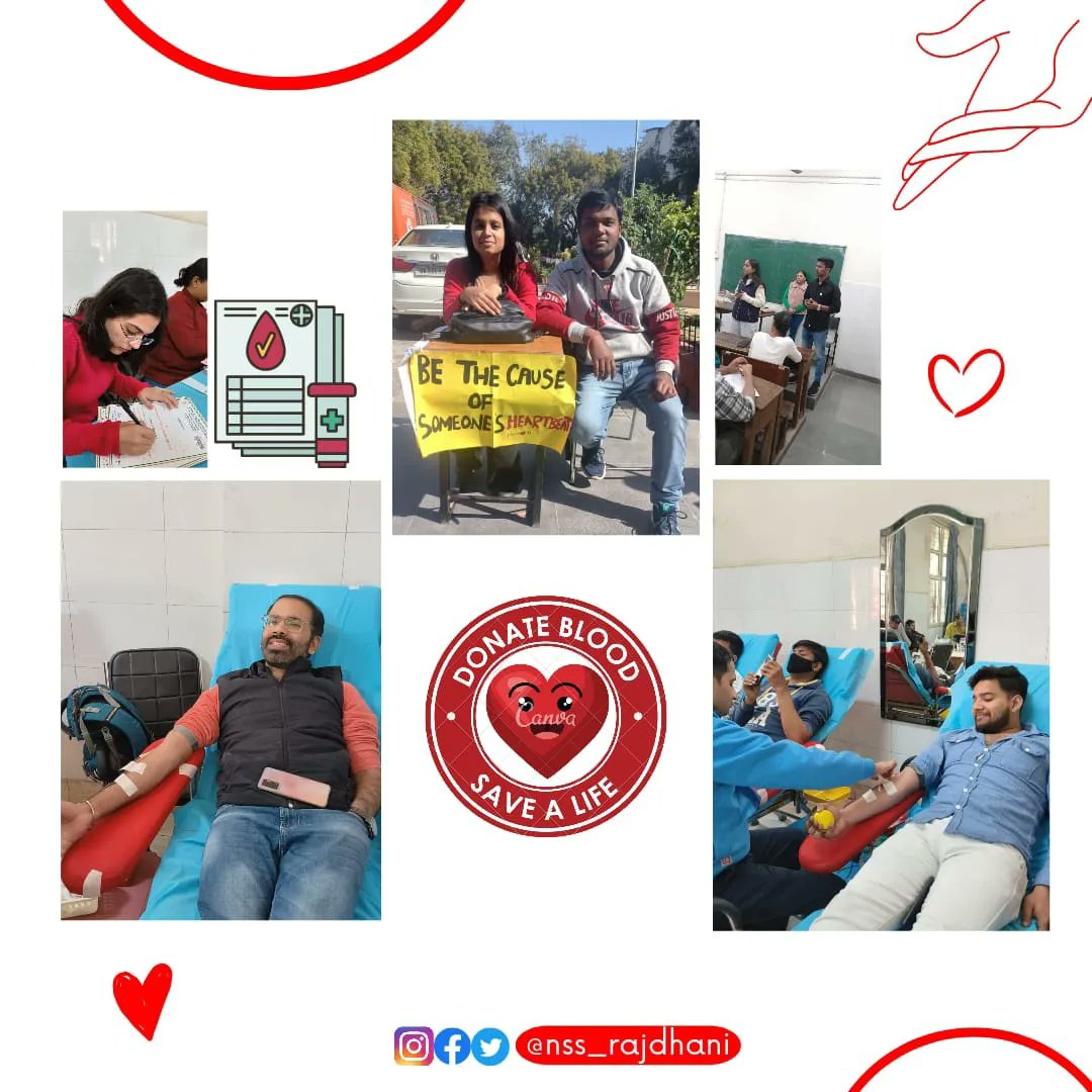 NSS_Rajdhani's tweet photo. @NSS_Rajdhani organised blood donation camp in association with @aiims_newdelhi . The camp was a great success, with a total of 110 registrations for blood donation. The blood will be used to help save the lives of those in need. https://t.co/u4wE6nR08t