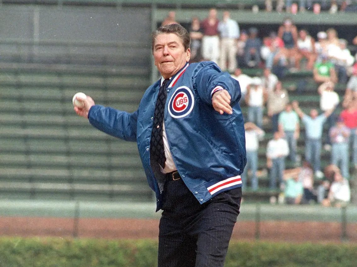 MarucciMidwest's tweet photo. It’s a very well known fact that President Reagan had a 97+mph fastball and a wicked slider. His professional career was derailed when he had to become president of the United States. #PresidentsDay #MakingMoreWithin https://t.co/9i2fhjQYoj