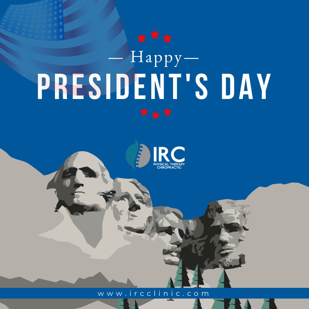 Happy President's Day! Today we honor those who served in the office of President of the United States. Let's celebrate with healthy habits and a positive attitude! #ircclinic #PresidentsDay