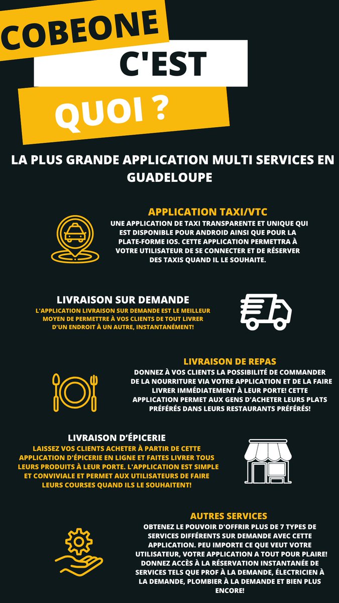 CobeoneApps's tweet photo. Cobeone c'est la plus grande application multi services en Guadeloupe ✨

#guadeloupe #livraisonadomicile #epicerie #taxi #application https://t.co/BiJbMwOz7l