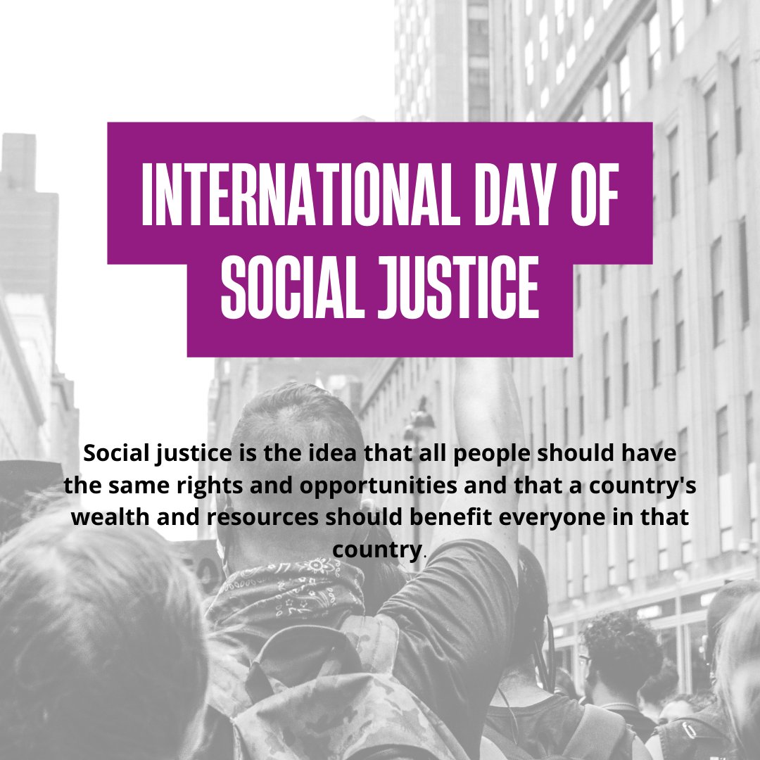 Today, as we celebrate International Day of Social Justice, let us recommit ourselves to promoting social justice for all, and building a world where equality, fairness, and dignity are the foundations of our societies. #InternationalDayofSocialJustice