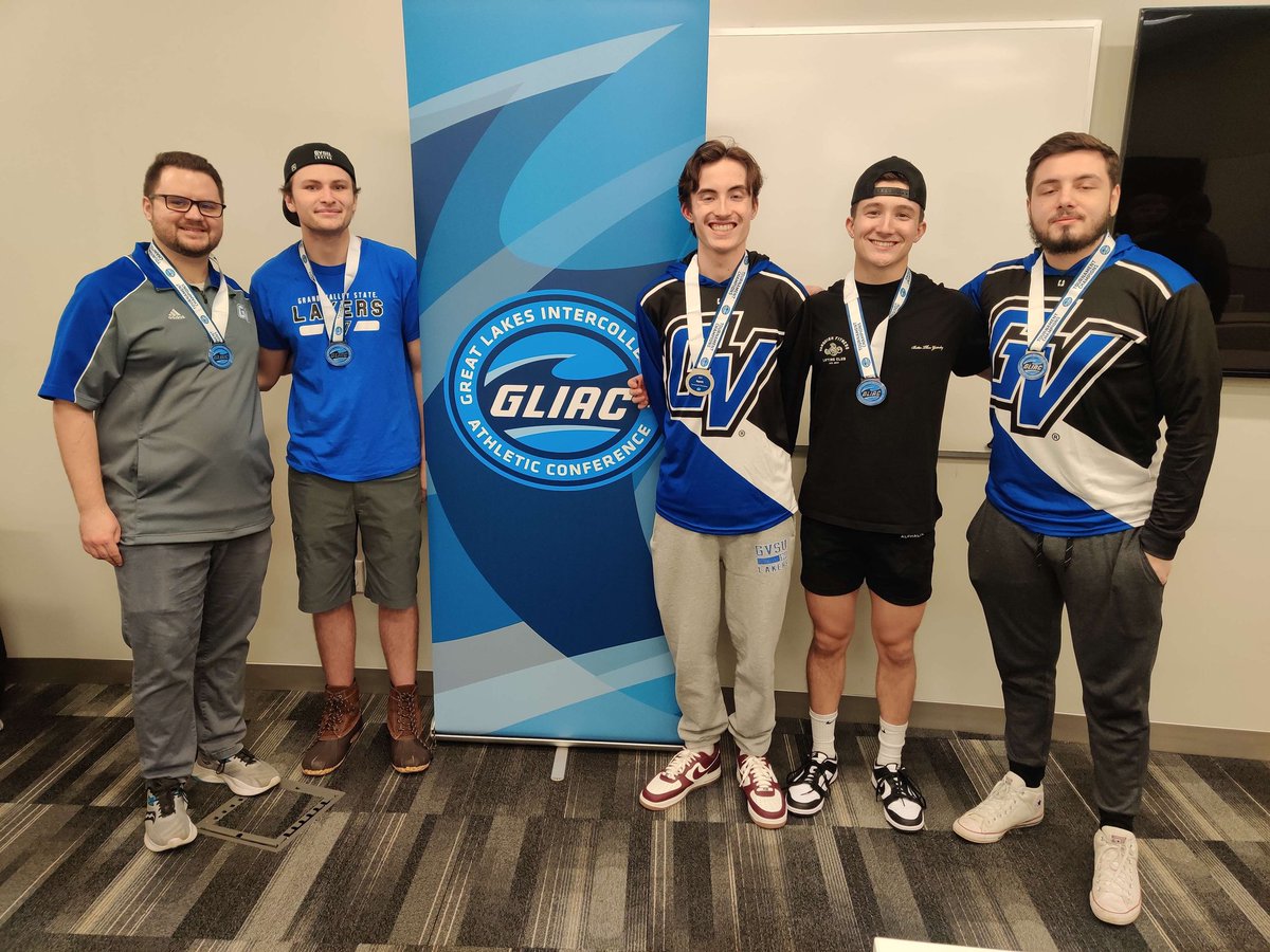 GLIAC Rocket League CHAMPS! 🏆

3-1 over PNW in the Winners Semis, 3-1 over Davenport in Winners Finals, and 4-1 over Michigan Tech in Grands to become the inaugural RL champions.

We placed 2nd overall for the event after great showings by Smash &amp; LoL as well.

#AnchorUp ⚓️