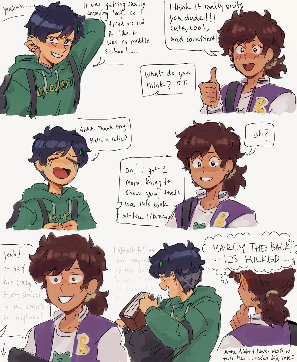 au they all go to high school tgt and marcy grows her hair out just because #amphibia #marcywu