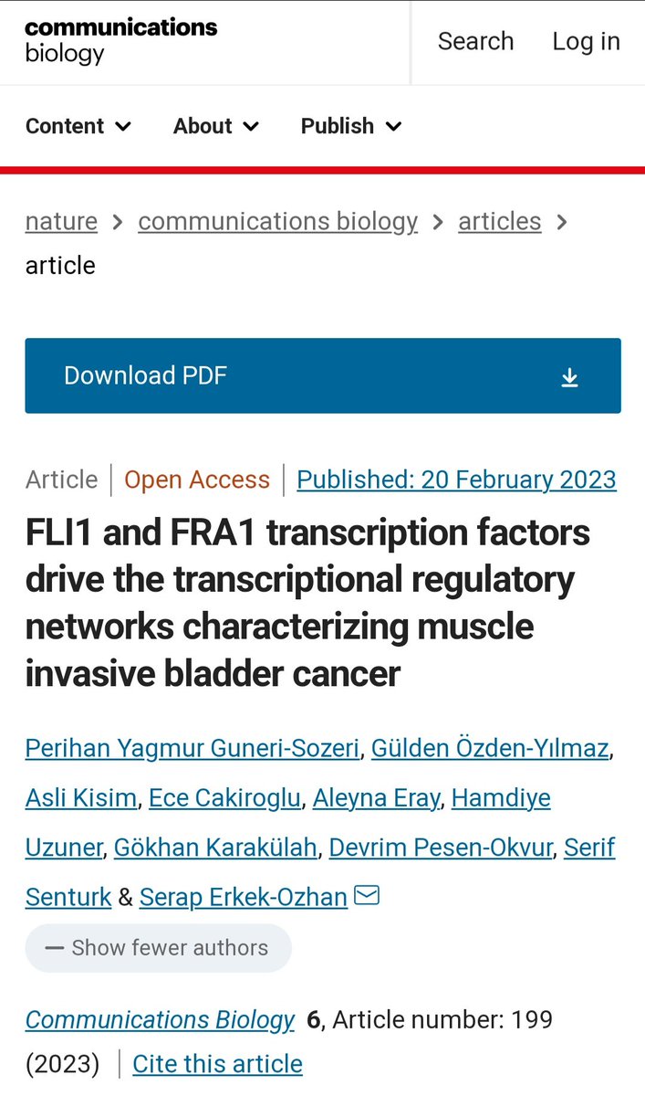 Kasa İnvaze olan mesane kanserinde belirlediğimiz 2 önemli Transkripsiyon Faktörü ile ilgili makalemiz Nature grubunda, Communications Biology'de, yayınlandı. 👉 nature.com/articles/s4200…  <a href="/GuneriYagmur/">Yağmur Güneri</a> <a href="/SerapErkekOzhan/">ErkekLabIBG</a> <a href="/CommsBio/">Communications Biology</a>