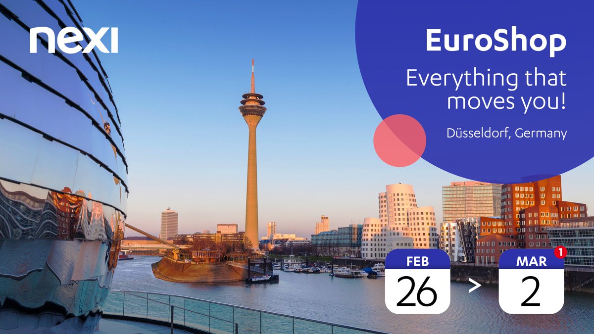 nexigroup's tweet photo. Next week we will be at Euroshop 2023 in Dusseldorf! Come join us
in Hall 6 Booth G76 and let’s talk about the future of retail.

#WeAreNexi #retail #euroshop2023 https://t.co/ei4Ujs8QW1