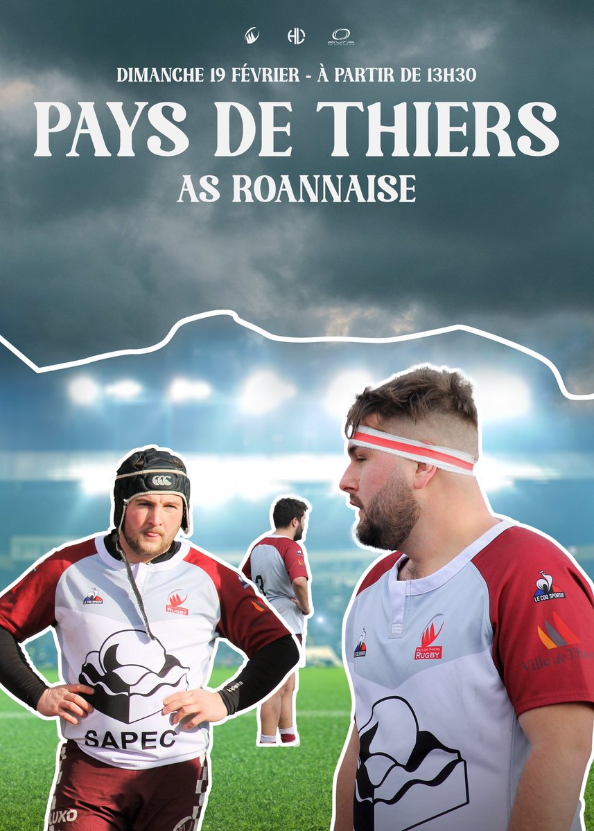 Hugues_Ley's tweet photo. Before / After 

Another visual for rugby matchday ! 🎨🏉

#Rugby #sport #sportdesign #thiers https://t.co/oWRQwCVVxN