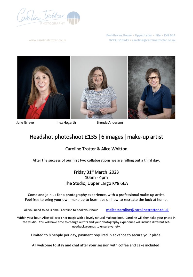 An exciting first of our weekly posts, promoting our members. One of our lovely members Caroline Trotter - specialising in food and people photography, offering a great deal for headshot photoshoots to our members #StAndrewsBusinessClub #fifebusinesses <a href="/caroline_trotte/">Caroline Trotter</a>
