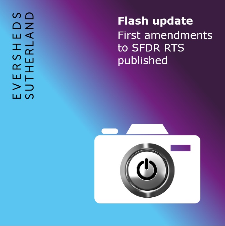 ESfinanciallaw's tweet image. Last week, the first amendments to the EU SFDR RTS were published. In our latest #FlashUpdate, our Investment Funds team discusses the scope of the amendments and the impact and actions you should take as a result. #ESG
