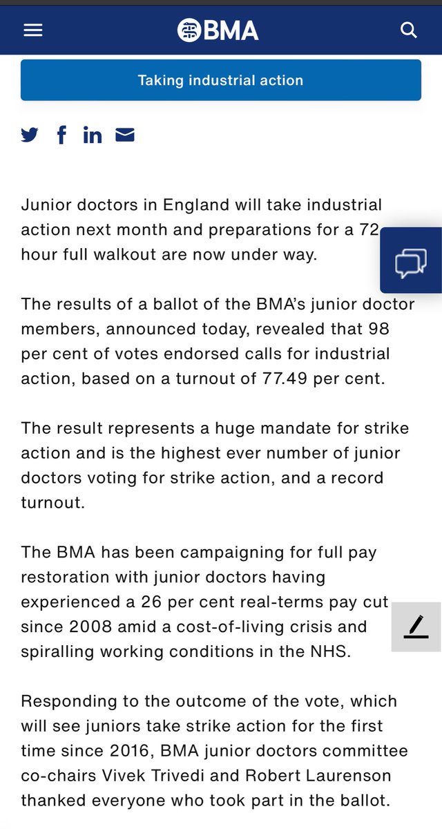 Yes!!! 🥳🥳 Record turnout too!! Thanks everyone #doctorstrike #fullpayrestoration #NHSStrike