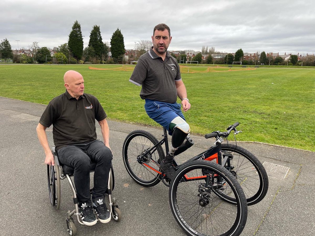 Great to do some filming today which will be on <a href="/BBCNWT/">BBC North West</a> tonight at 18:30
Mark has invented this amazing bike <a href="/TripleTread/">Triple Tread</a> and I test rode it for him 
It’s a fantastic bit of kit 
Thanks to Mairead Smyth and <a href="/PalfreyGreer/">Stephen Palfrey</a> for letting us use <a href="/ruskinfitness/">ruskinfitnessclub</a> and <a href="/MorsonProjects/">Morson Projects</a>