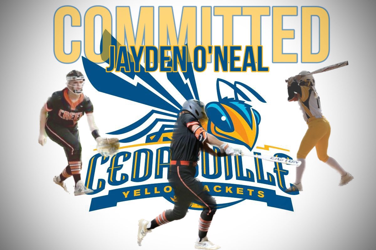Jayden__ONeal's tweet photo. I am beyond excited and blessed to announce my verbal commitment to play Dll softball at Cedarville University! Thank you to my coaches and family that all helped me get to this point! I am blessed and so excited to be a yellow jacket! Go Jackets!! @HawksEstep @CUJacketsSB https://t.co/6lTwBUWeoT