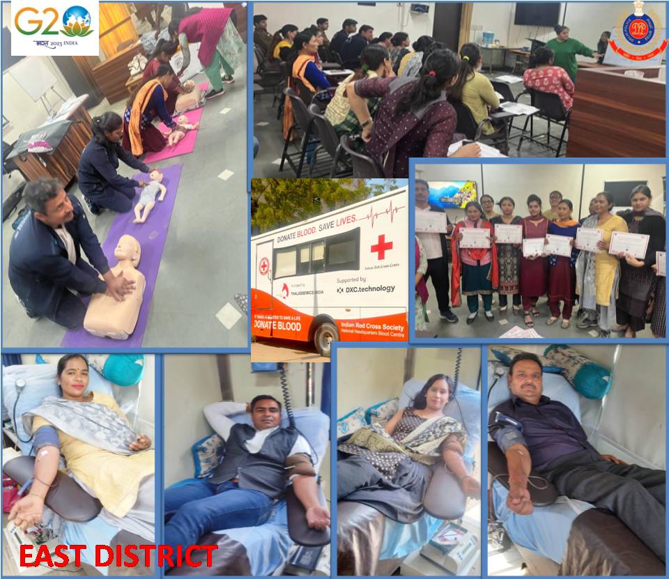 Continuing with series of Police Week programmes being conducted in East District, Blood donation Camp, workshop on Basic Life Saving Techniques, Spiritual &amp; Mental Health Awareness Programme were organized in DCP Office Complex today.

<a href="/DelhiPolice/">Delhi Police</a>
#DelhiPoliceUpdates