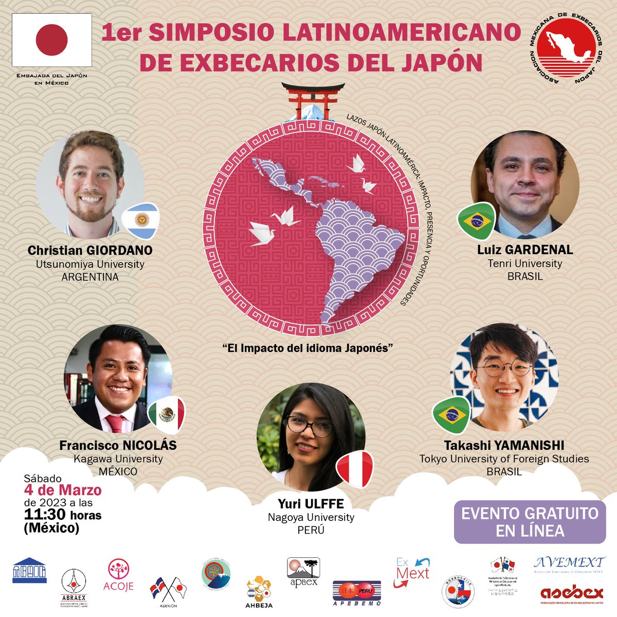 JapanEmb_Mexico's tweet photo. @AMEJ_org_mx los invitan al Webinar “El Impacto del Idioma Japonés” a llevarse a cabo este 4 de marzo de 2023, a las 11:30 horas. MX
Registro: https://t.co/AuXPFcYC8H 

#LazosJaponLATAM
#MEXTScholarships https://t.co/0ETTBS1dul