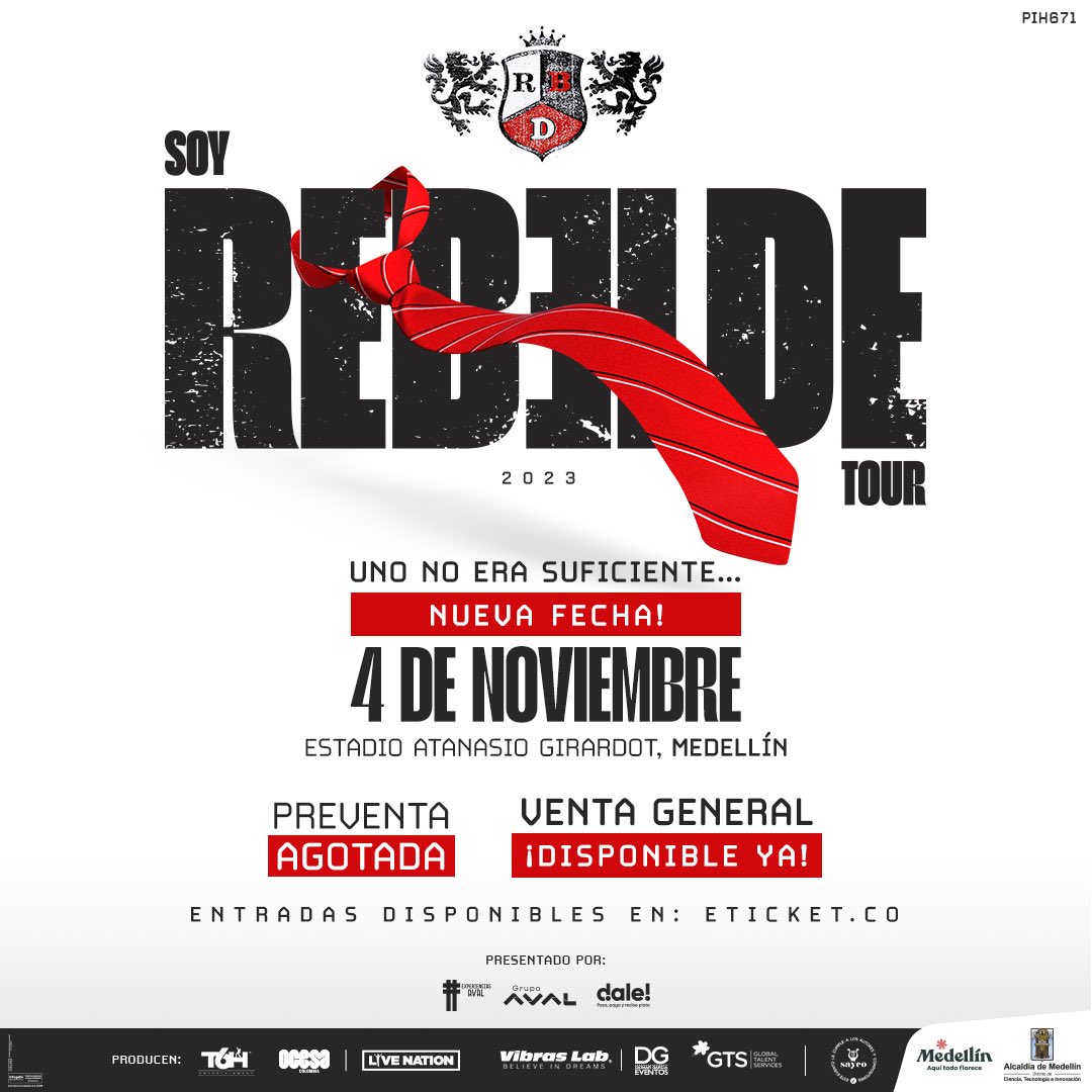 soyrebeldetour's tweet photo. Listos! Venta general ya disponible !! https://t.co/9H5nu4mBfQ