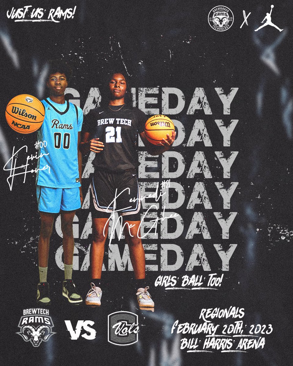 TheBrewtechRams's tweet photo. IT’S GAMEDAY RAM NATION!!!!
Both the Girls and Boys teams are playing today in the Regionals Sweet 16 at Bill Harris Arena in Birmingham,AL against the Central of Clay County Volunteers!
#GoRams | #BrewTechHoops | #JustUsRams https://t.co/bX1a0mBmMH