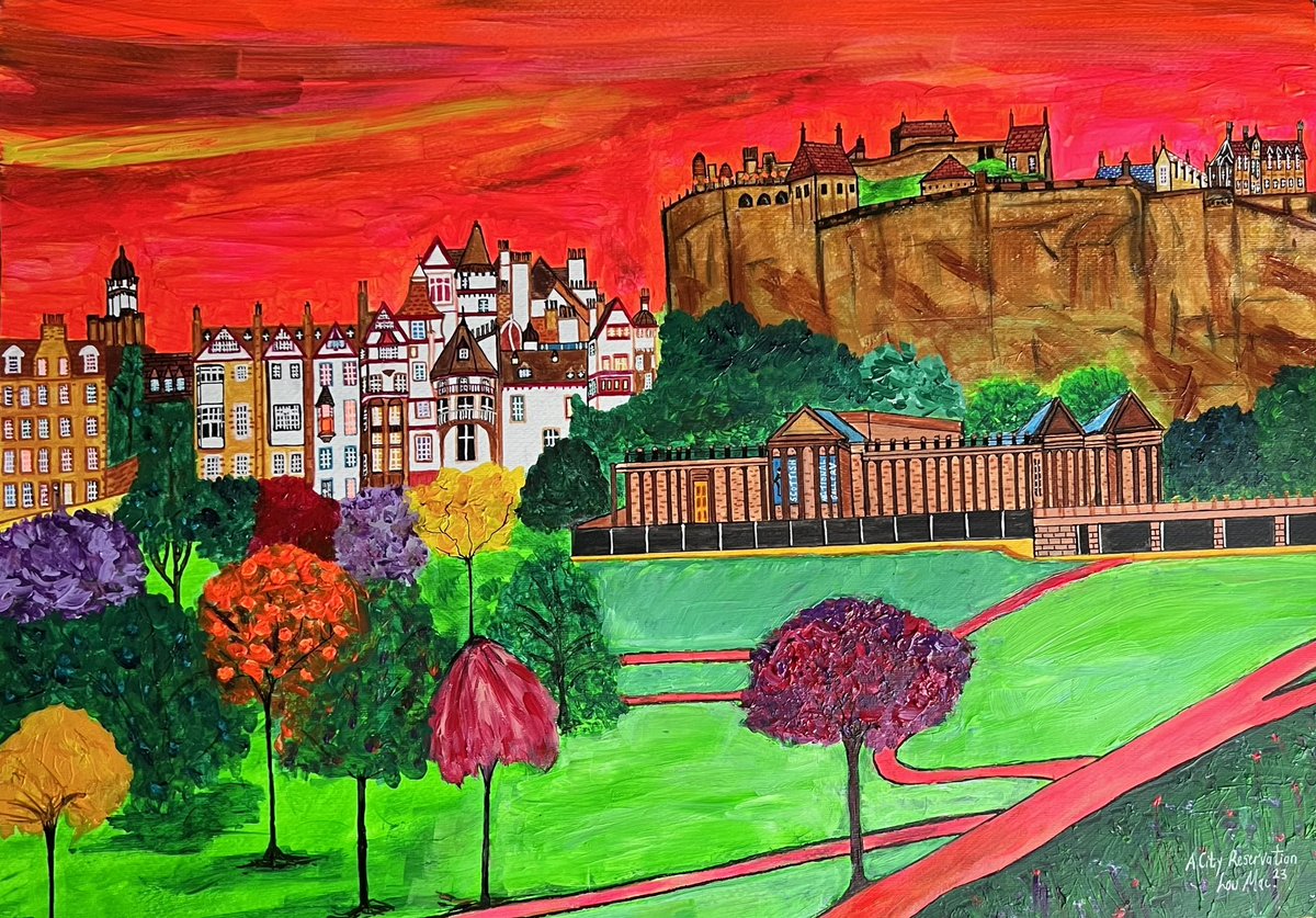 InkyplotsArt's tweet photo. New Painting.
‘A City Reservation’, Edinburgh.
50x70cm on canvas paper.
Unframed.
Available to buy.
Feel free to DM or email (in bio) me.
I hope you like it.🎨🏴
#ramsaygarden #edinburghcastle #scottishnationalgallery #visitscotland #womensart #painting #art #ArtistOnTwitter https://t.co/KFBhpL3N4z