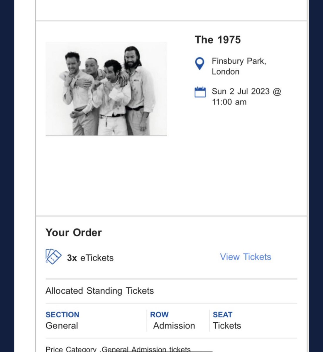 bethh1975's tweet photo. selling 3x tickets for London Finsbury Park 1975 cigarettes after sex show, selling for £50 each, first come first serve, bought 3 tickets but my friend managed to get 3 tickets too so need to sell mine 😭 first come first serve <3 https://t.co/c1cLKqqFS6