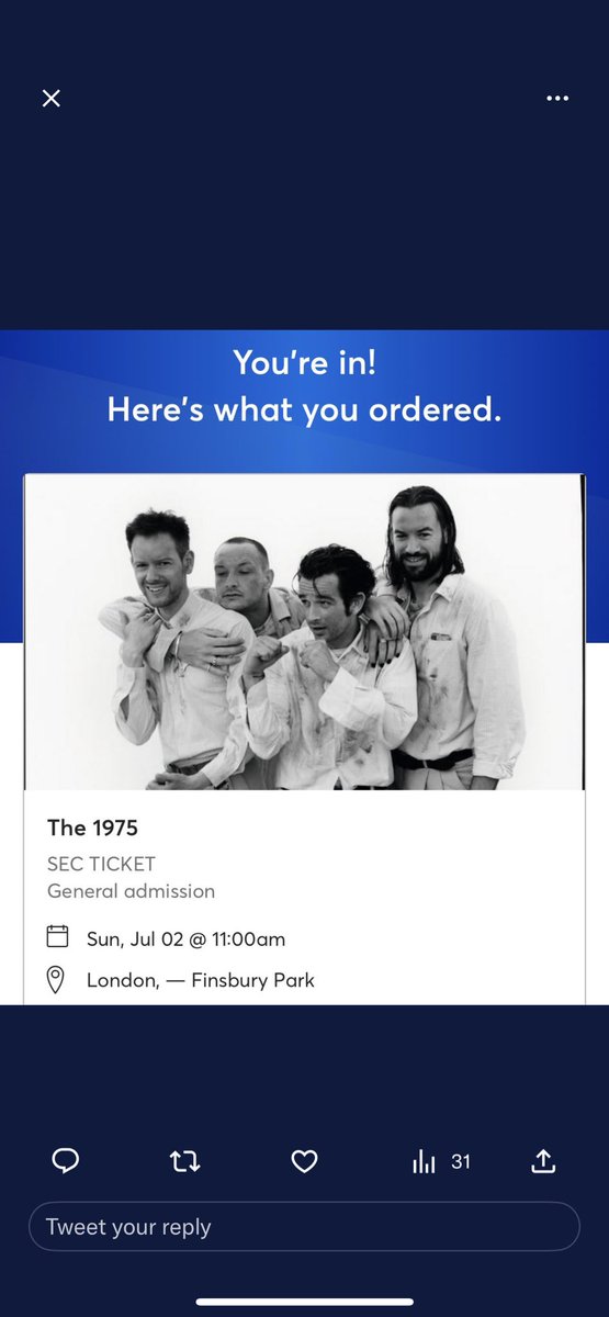 bethh1975's tweet photo. selling 3x tickets for London Finsbury Park 1975 cigarettes after sex show, selling for £50 each, first come first serve, bought 3 tickets but my friend managed to get 3 tickets too so need to sell mine 😭 first come first serve <3 https://t.co/c1cLKqqFS6