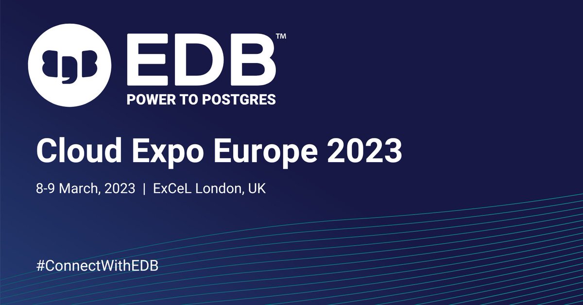 Come join us and discover the latest #PostgreSQL and #OpenSource advancements for your #Tech business! #CloudExpoEurope2023

okt.to/O1uj89

#PostgreSQL #OpenSource #Tech #CEE23 #DOL23 #TSL23
