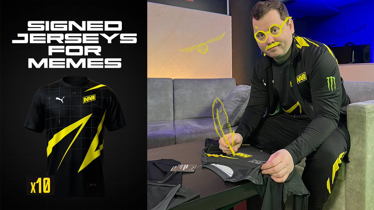 NAVIValorant's tweet photo. Over the week, post NAVI Valorant memes with the hashtags #navination and #VCTLOCKIN and win one of 10 official NAVI jerseys signed by the team.
10 winners will be randomly selected on the 27th https://t.co/Aya3BMAp9e