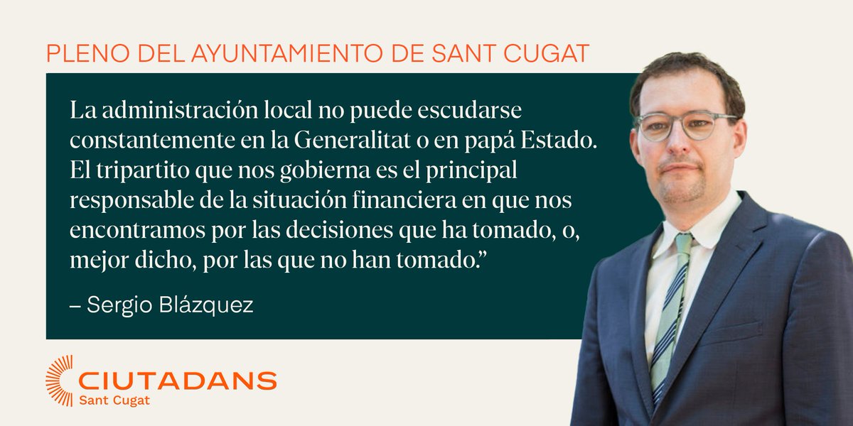 🟧 La moción de PSC+ERC para que el Estado compense las pérdidas de las plusvalías nos genera dudas.

🗣️ <a href="/SergioBlazquezA/">Sergio Blázquez</a> "Como se suele decir, con buena mar todos somos buenos capitanes, pero lo que hay que demostrar es que se es un buen capitán con mala mar"

#plestc #SantCugat