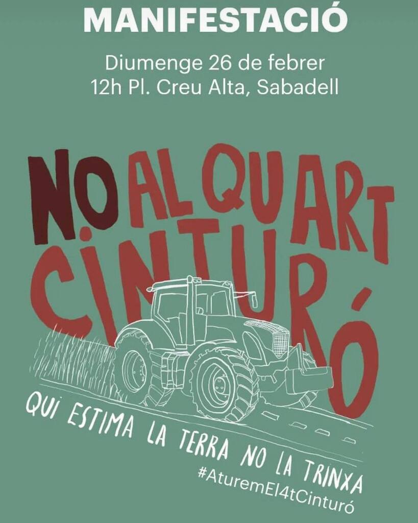 monSOStenible's tweet photo. Manifestacio contra el #quartcinturo, aquest diumenge 26 de febrer, des de diferents indrets del #valles @campanya_ccqc @paparola.ecologista @adenc1982 @lliga.depana @tauladelaigua @defensaripoll https://t.co/UT4f51tPpc https://t.co/NnTtFdm9XO