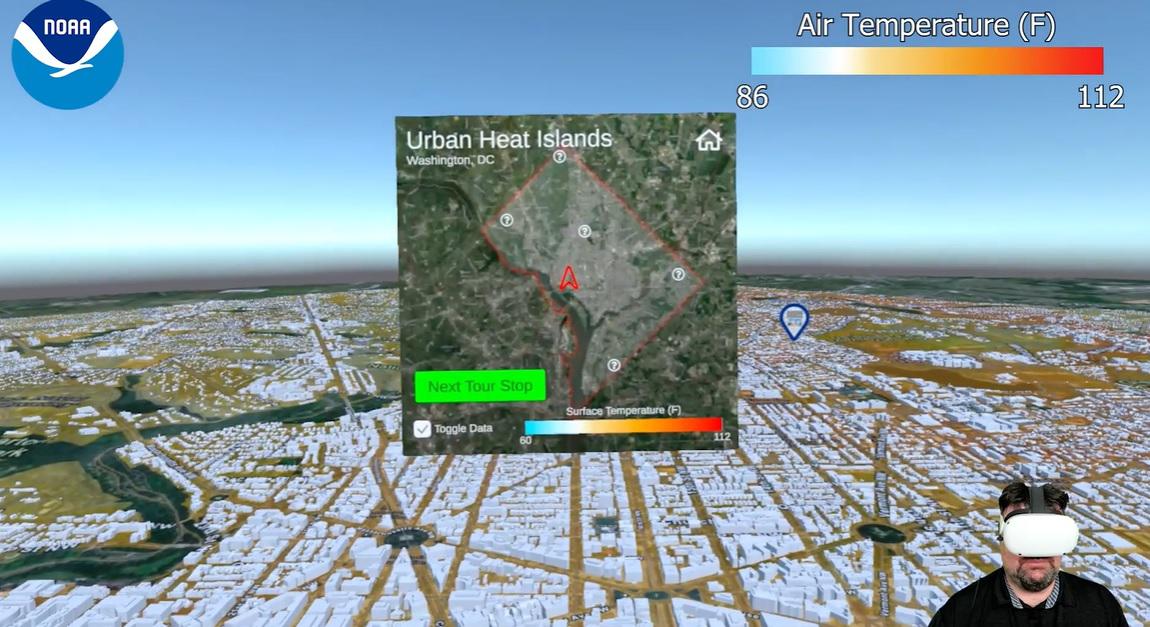 To help local leaders & city #planners better understand where #HeatIslands exist in Washington DC #NOAA has developed a #VR app in combination with #3D data that shows #temperature data for neighborhoods at most risk
ow.ly/6pio50MWgX2
#GIS #Esri #ArcGIS #URISA #GCNtech