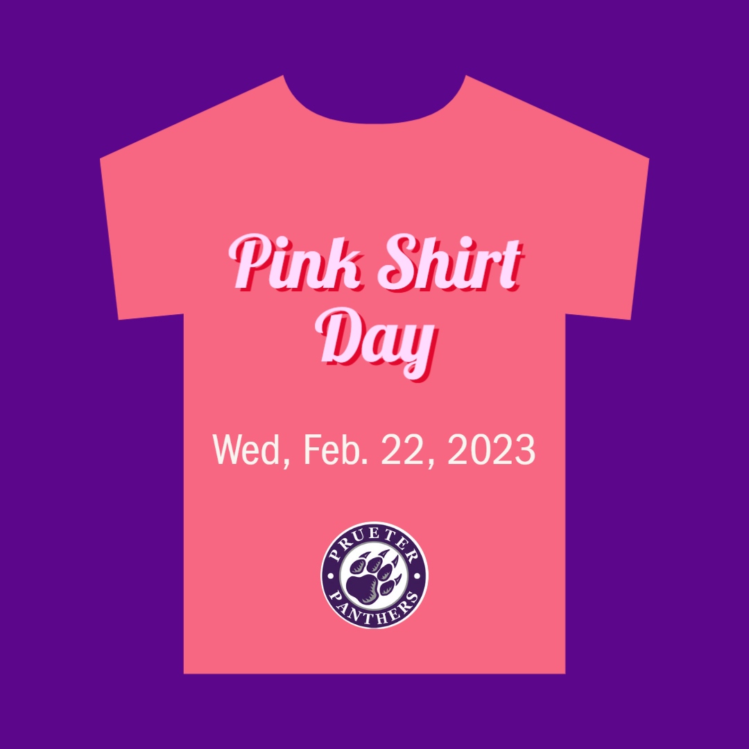 This Wed, Feb 22 is #PinkShirtDay, also known as Anti-Bullying Day! It all started in 2007 when two Nova Scotia students gave pink shirts to their fellow students to support a student who was being bullied for wearing pink.
#PrueterPS #PrueterPublicSchool #PrueterPanthers #WRDSB