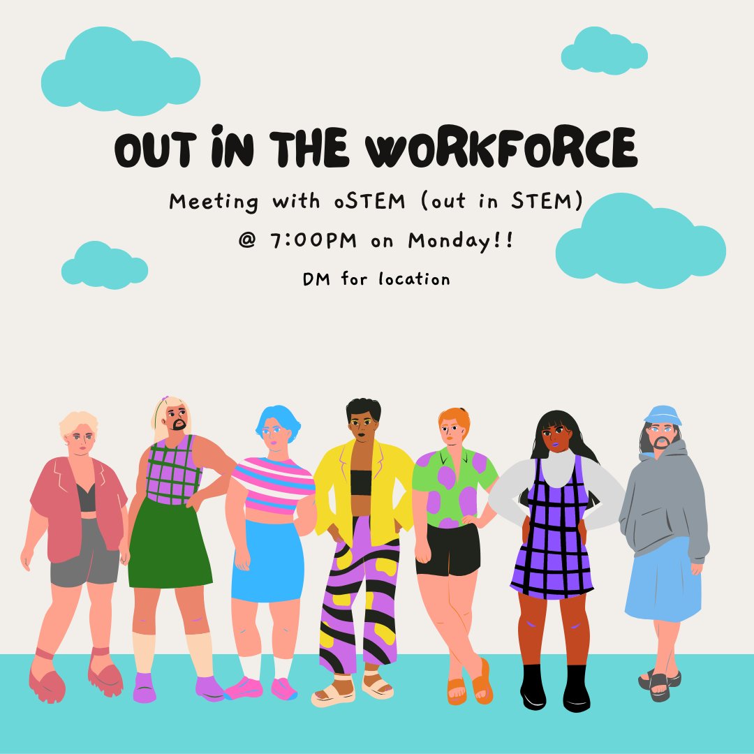 TranscendTAMU's tweet photo. This week we will have two meetings, first of which is today at 7PM with oSTEM at TAMU! We will discuss the choice of being out or not at work and what options you may have depending on how you present!
There will still be a meeting this Thursday with its own post coming soon! https://t.co/KVHIDfqkdb
