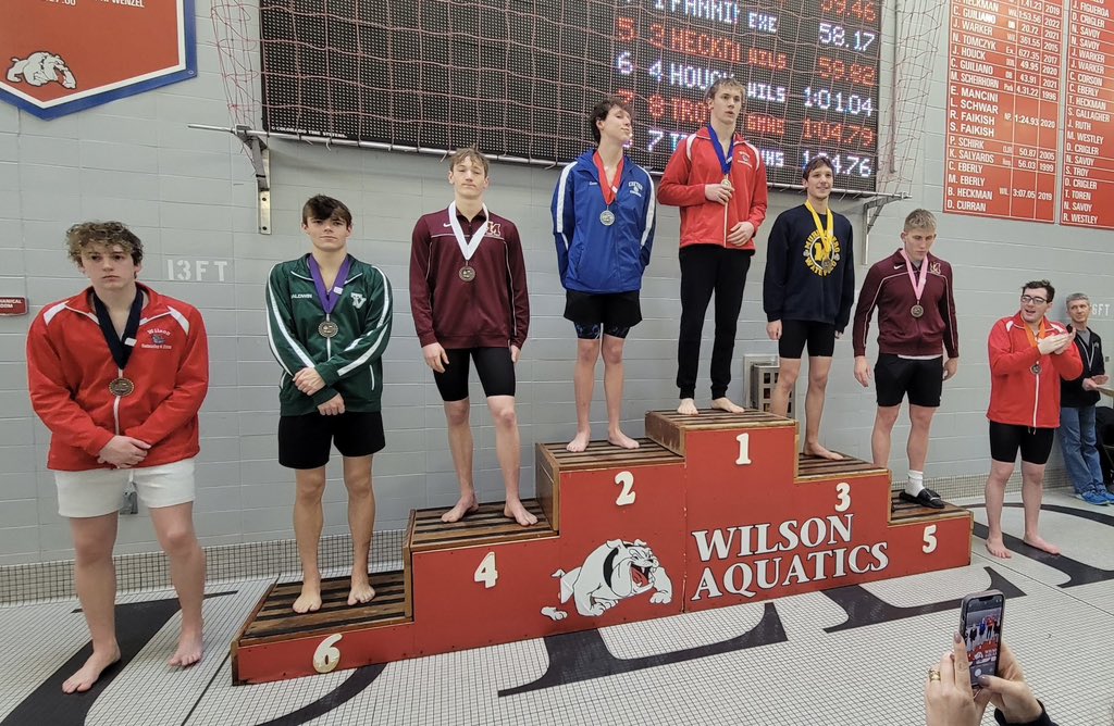 Dalton Baldwin got 6th place in the 100 Back at the Central Penn League Championship on February 18. With a time of 56.17, he broke the Twin Valley record!!