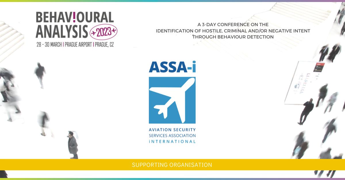 BehAnalysis2025's tweet image. We are delighted to welcome ASSA-i as a Supporting Organisation for Behavioural Analysis 2023!

For more visit:
assa-i.org

#avsec #behaviouralanalysis2023 #behaviouralanalysis #securityindustry #securityservices #behaviourdetection #avsec #aviationsecurity