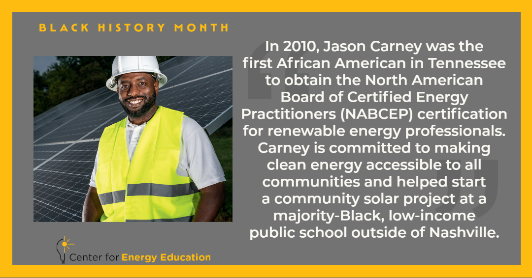 center4ee_'s tweet photo. In collaboration with The Radiant Rays, we will highlight Black individuals making strides in renewable energy &amp; related fields throughout this #BHM

We recognize Jason Carney, Founder and CEO of @EnergyElect, for his work to bring solar energy education to communities of color. https://t.co/OQIiRFwQGP