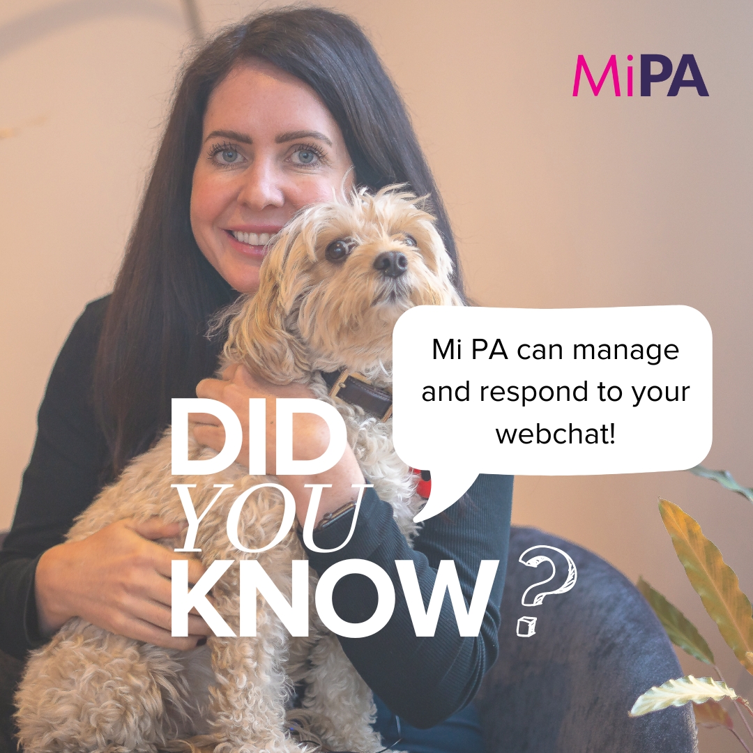 Have you ever wanted to use an online webchat for your business but simply not had the time to set up or maintain it? 🤔 
Well Mi PA have you covered!
We can sort, organise, and respond to any of your Webchat queries :)