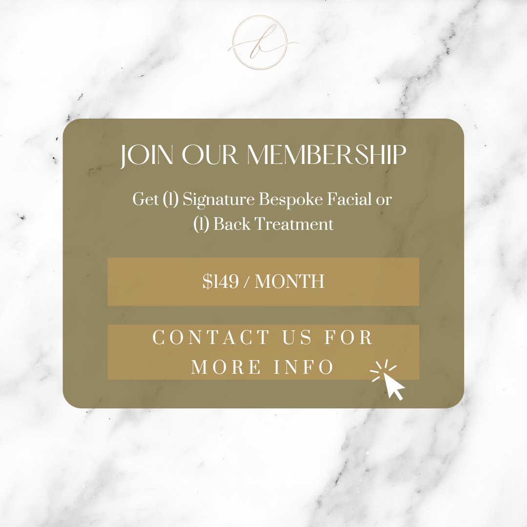 BeautiologySpa's tweet photo. When you join our membership you can get a Signature Bespoke Facial ($175) or a Back Treatment ($150) every month for $145!😍 https://t.co/P9H6iRa6rn