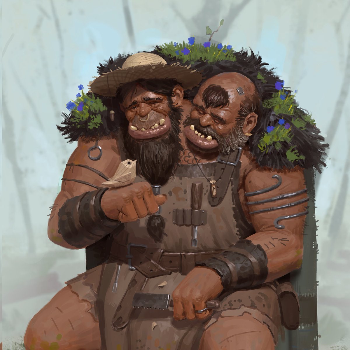 OmarSeitisleam's tweet photo. A little concept I made about two peaceful ogres #characterdesign https://t.co/B74d8ailU3